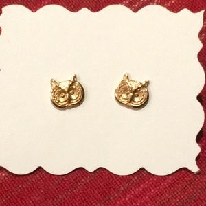 14 karat gold Owl stud earrings